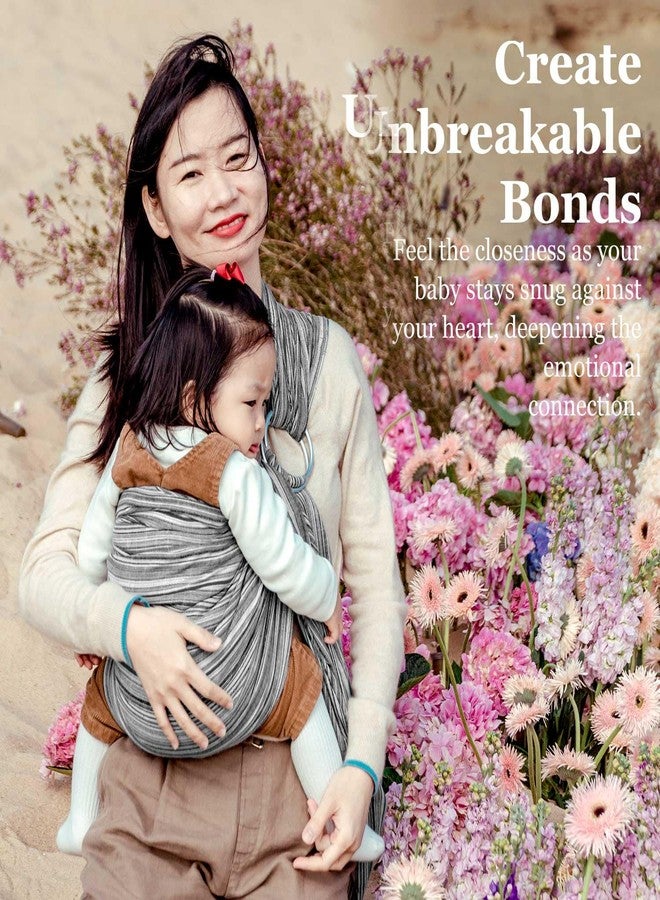 Vlokup Ring Sling Baby Carrier, Soft Cotton Baby Sling Carrier Newborn to Toddler, Baby Wrap Carrier for Plus Size Parents, Perfect Shower Gift, Rock - Image 2